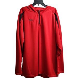 Boombah Men's Red Quarter-Zip Athletic Pullover Performance‎ Top 2XL